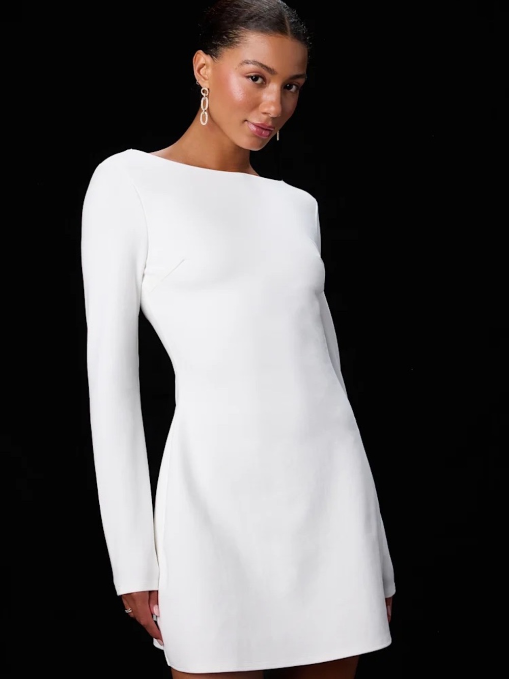 Lulu's White Long-Sleeve Mini Dress